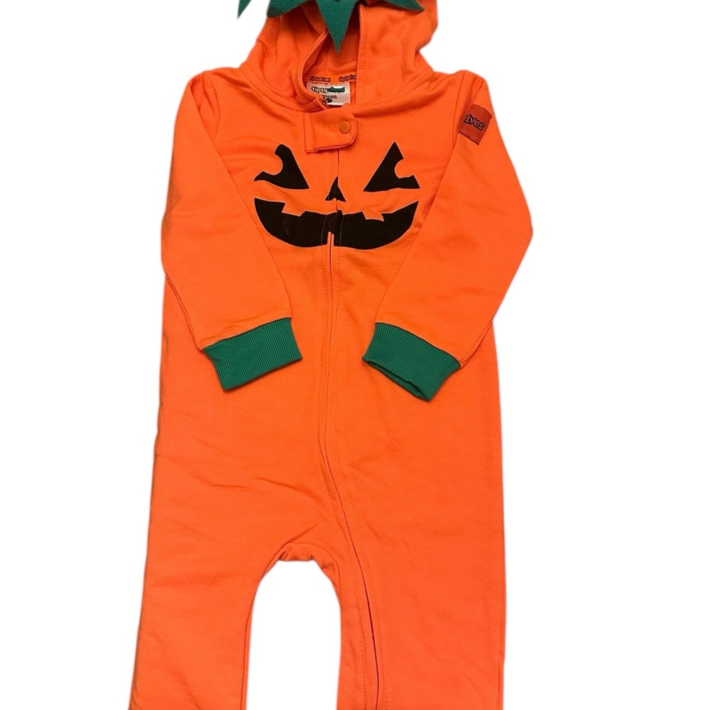 TIPSY ELVES TODDLER UNISEX PUMPKIN COSTUME ONSIE - Picture 4 of 7